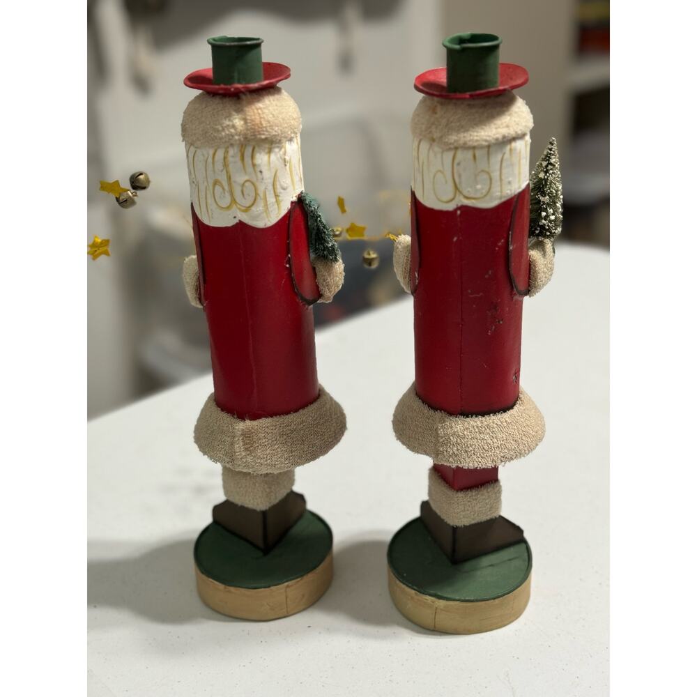 Silvestri Santa Clause St Nick Metal Whimsical Taper Candlesticks - Picture 5 of 7